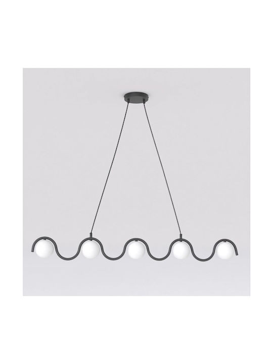 Emibig Black Ceiling Light for 5 G9 Bulbs
