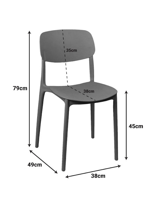 Outdoor Polypropylene Chair Berdian White 38x49x79cm
