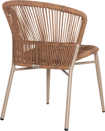 Outdoor Chair Aluminum Lynn Cappuccino 57x62x78cm