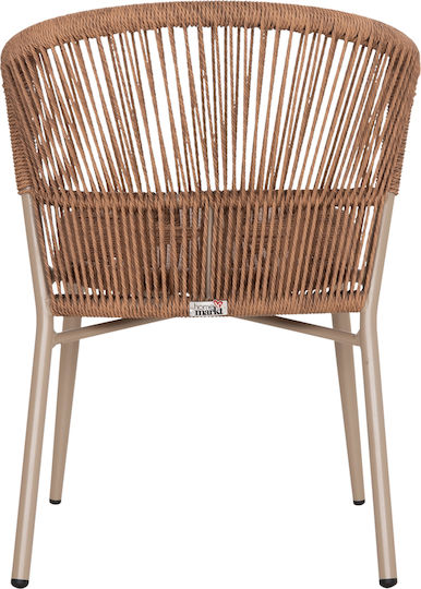 Outdoor Chair Aluminum Lynn Cappuccino 57x62x78cm