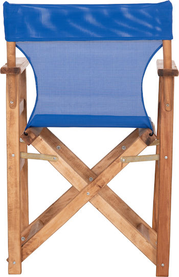 Outdoor Armchair Wooden Blue 57x54x88cm