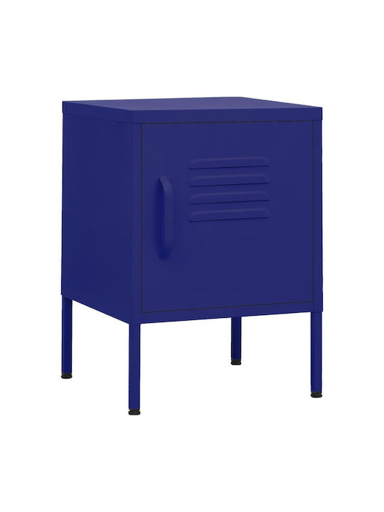 Metallic Bedside Table Ναυτικό Μπλε 35x35x51cm