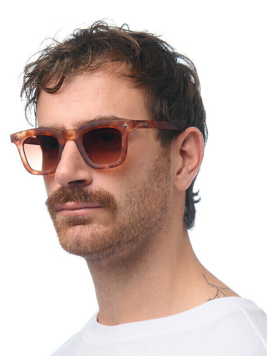Okkia Firenze Unisex Sonnenbrillen mit Braunen Schildkrötenrahmen und Braunen Gläsern OK068SHBR