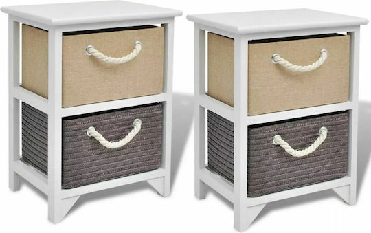 Κομοδίνα από Μασίφ Ξύλο Πολύχρωμα 2τμχ 35x27x48cm 242889