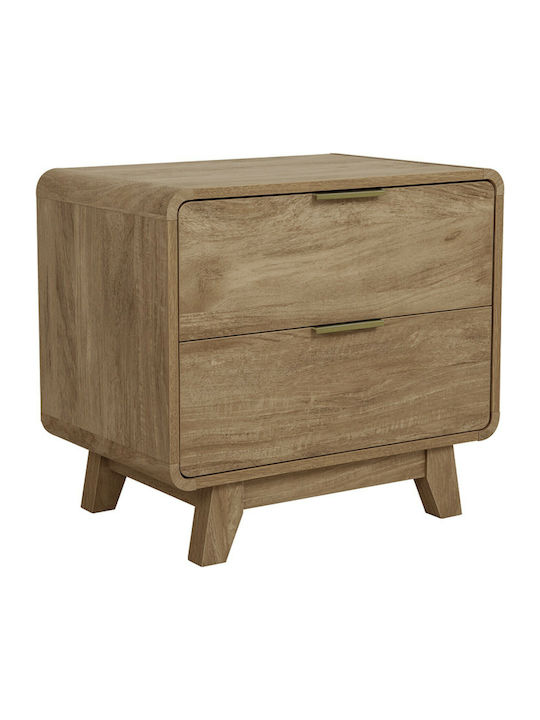 Noptieră Ovală Din Lemn Natural 60.2x39.5x54.7cm