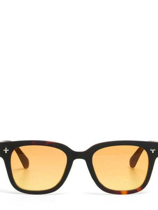 Okkia Giovanni Unisex Sonnenbrillen mit Horn umrandeten Rahmen Havana Schwarz Verlaufsfarbe