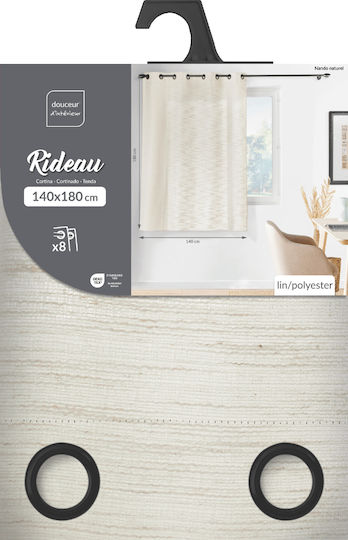 Window Curtain With Grommets Nando Naturel 140x180cm