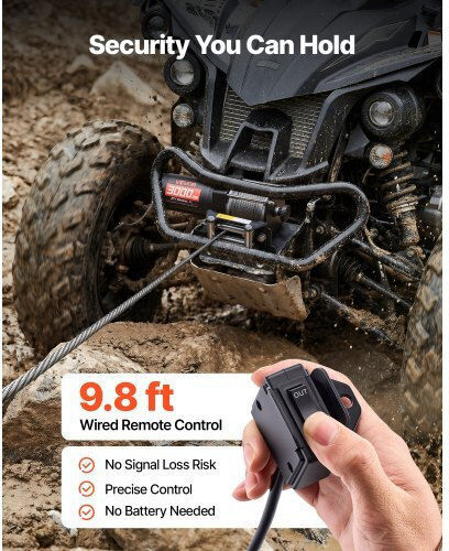 Vevor Ηλεκτρικός Εργάτης Αυτοκινήτου 4x4 12V με Δυνατότητα Έλξης 1360kg