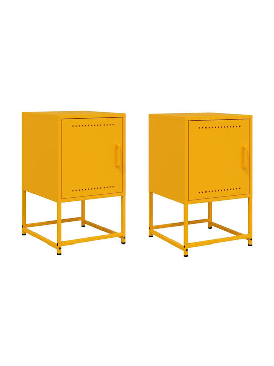 Комоди Метални Жълт 2бр 36x39x60.5см