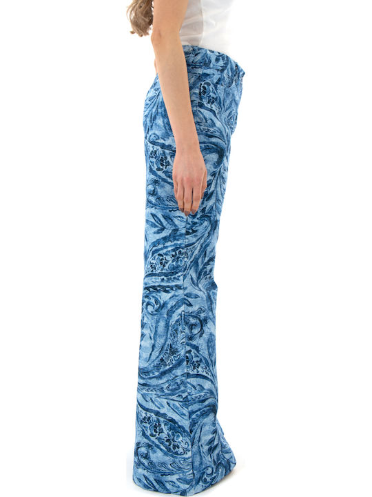 Damen Stoffhose Ausgestellt Blau- Himmel
