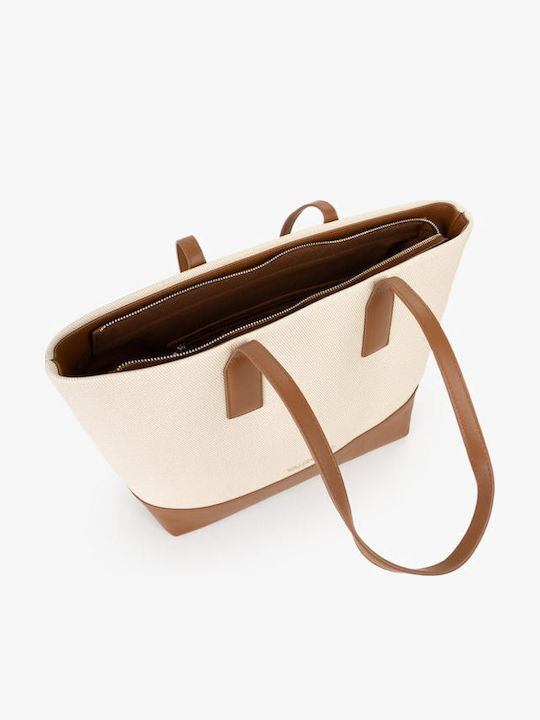 Fabric Women's Shopper Bag Beige