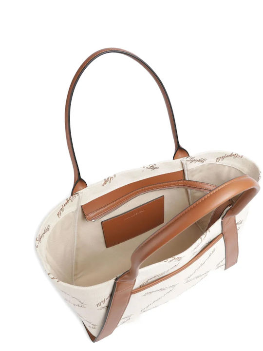 Fabric Women's Shoulder Bag Beige