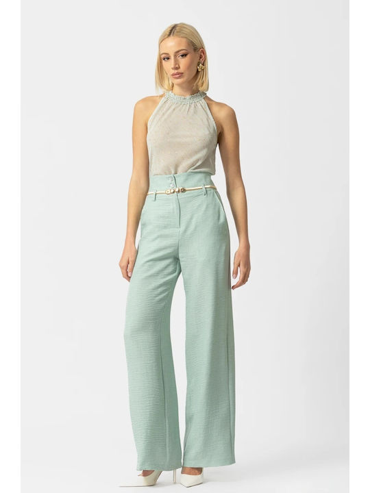 Damen Stoffhose Himmelblau
