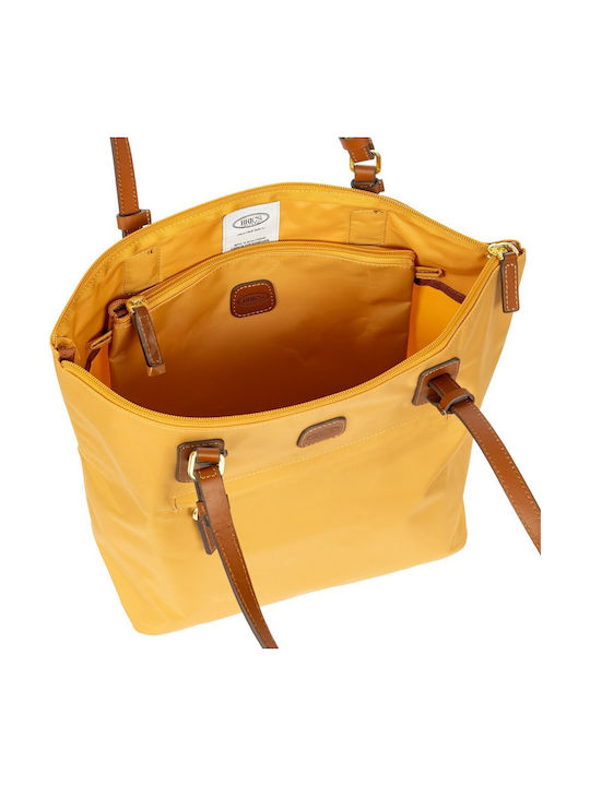 Leder Damen Schultertasche Gelbe