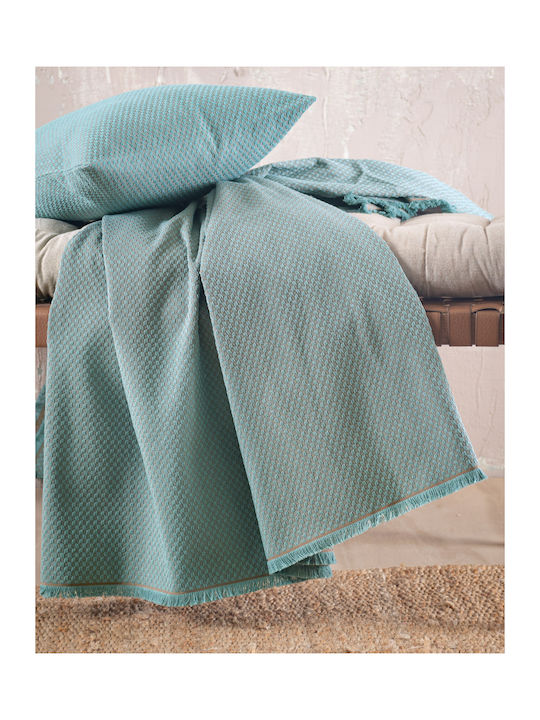 Rythmos Rami Three-Seater Sofa Jacquard Throw 180x280cm Ecru