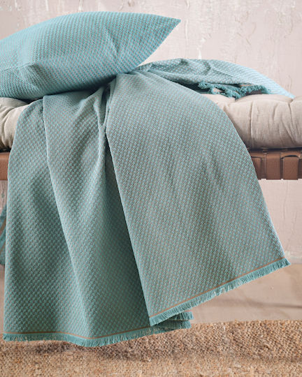 Rythmos Rami Ριχτάρι Τριθέσιου Καναπέ Ζακάρ 180x280εκ. Εκρου
