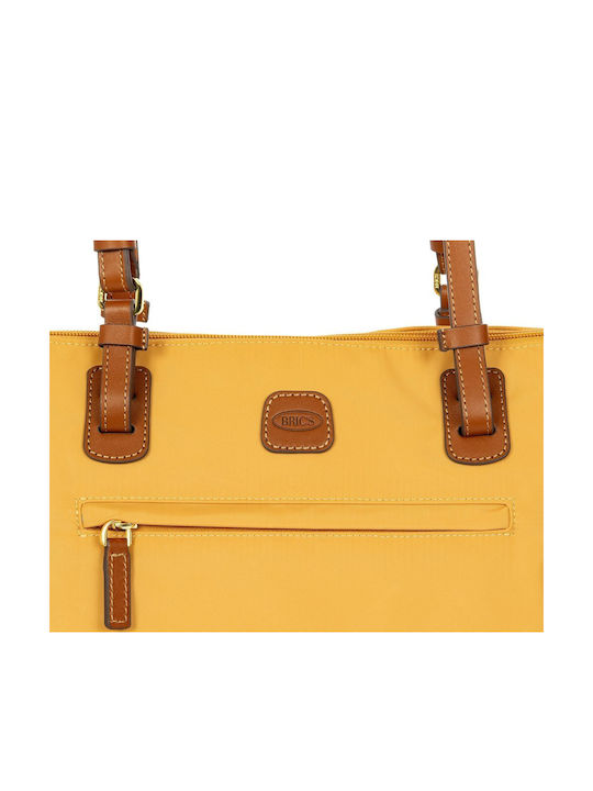Leder Damen Schultertasche Gelbe
