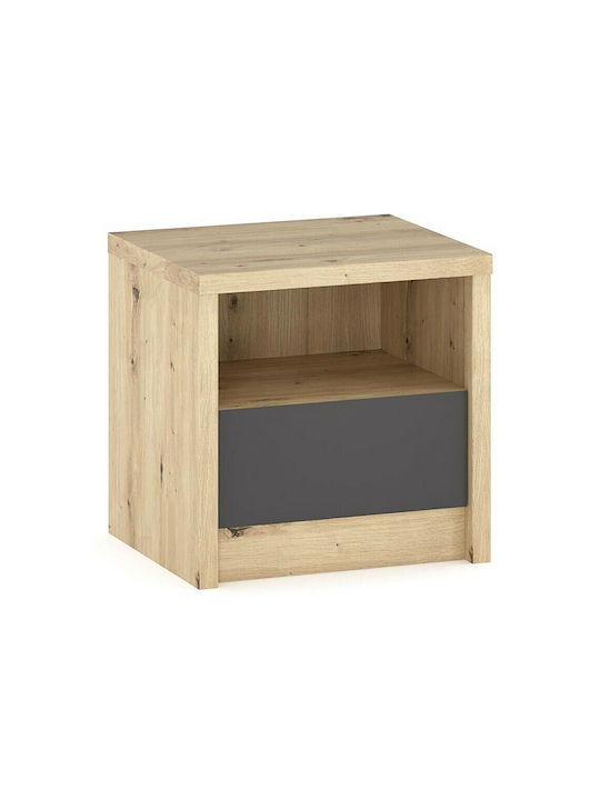 Bedside Table Lavinia Wooden Anthracite Sonoma 46.5x39.5x45.5cm