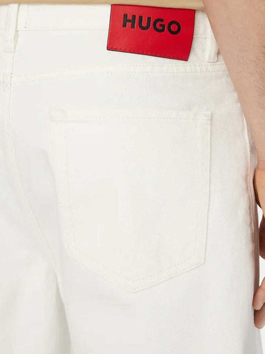Pantaloni Scurți Bărbați Denim Alb