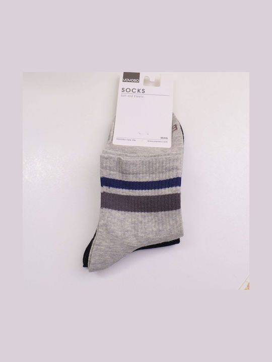 Herren Socken Mit Mustern Grau-Blau 2er Pack