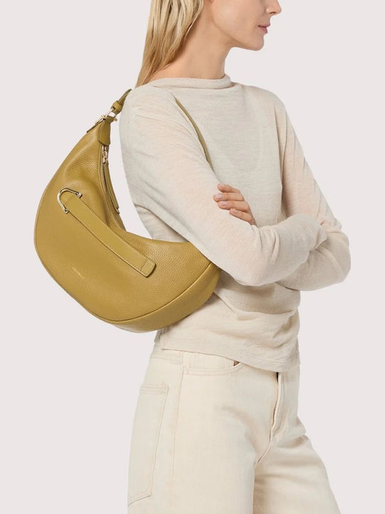 Leather Women's Shoulder Bag Khaki