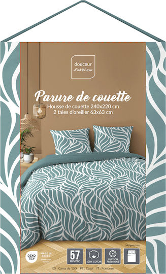 L-c Morgane Cotton Double Duvet Cover 240x220 L-c Morgane Blue