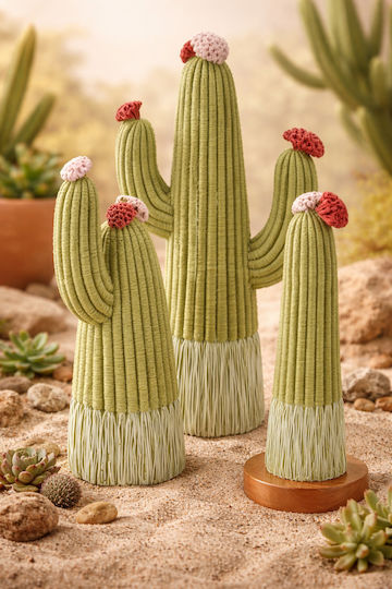 Decorativ Cactus Poliester 16,5x11x45cm