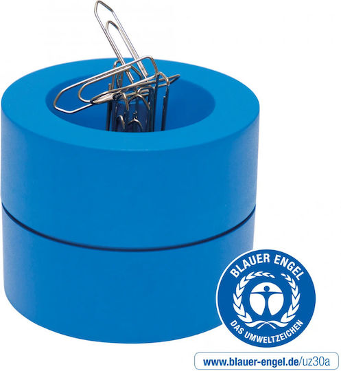 Maul Büroklammer-Halter Rundform D73mm H60mm Aus Recyceltem Kunststoff Eco Maul Blau