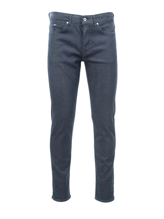 Delaware Men's Jeans Pants Elastic Slim Straight Fit Dark Blue