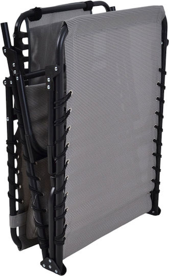 Ankor Grey Foldable Metallic Beach Sunbed 190x60x35cm