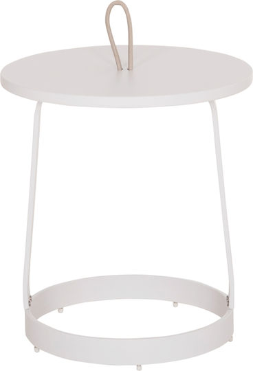 Auxiliary Table for Small Outdoor Spaces Aluminum Foldable Mino White 47x47x53cm