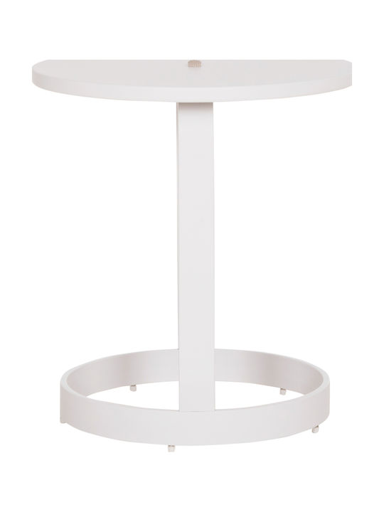 Auxiliary Table for Small Outdoor Spaces Aluminum Foldable Mino White 47x47x53cm
