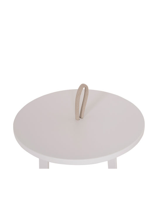 Auxiliary Table for Small Outdoor Spaces Aluminum Foldable Mino White 47x47x53cm