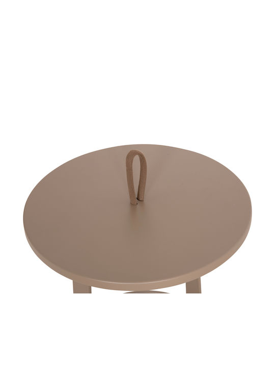 Masă Laterală pentru Spații Exterioare Mici din Aluminiu Pliabilă Mino Cappuccino 47x47x53cm