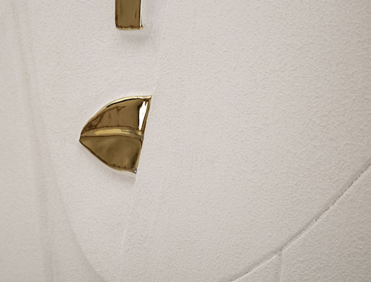 Mauro F Wall Decor Nairobi White Made of Ceramic Material 49.5x6.5x23.5cm