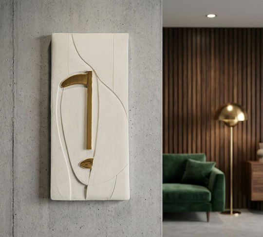 Mauro F Wall Decor Nairobi White Made of Ceramic Material 49.5x6.5x23.5cm