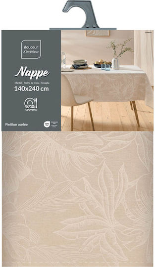 Τραπεζομάντηλο L-c Lorenza Μπεζ 140x240εκ.