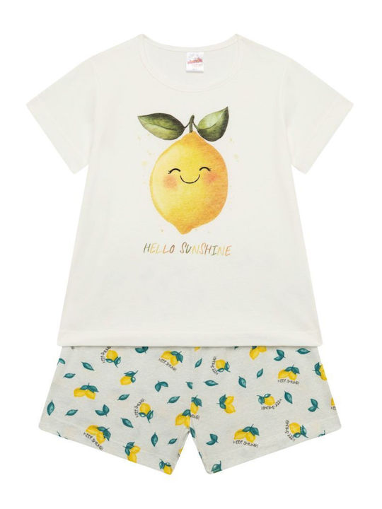 Minerva Kids Summer Pajamas Ecru Lemon
