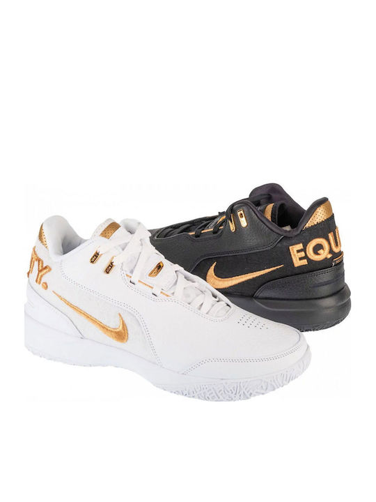 LeBron NXXT Gen AMPD Low Basketball Shoes White / University Red / Metallic Silver / Black
