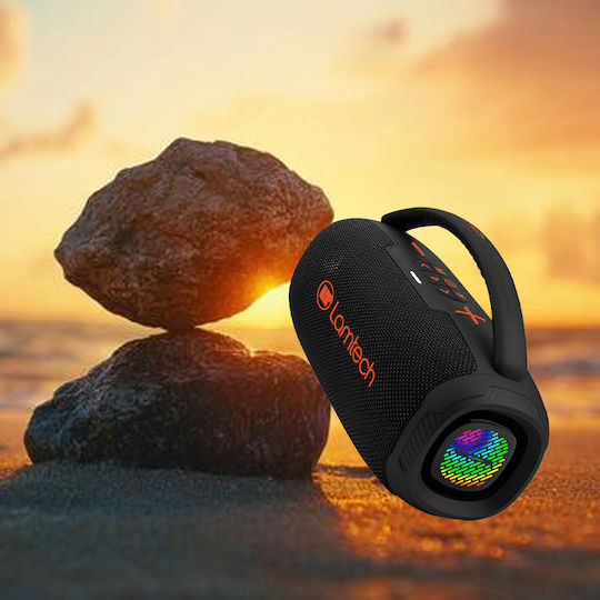 Lamtech Bass Boost Party Box Ηχείο Bluetooth 20W με Ραδιόφωνο και Διάρκεια Μπαταρίας έως 6 ώρες Black Orange