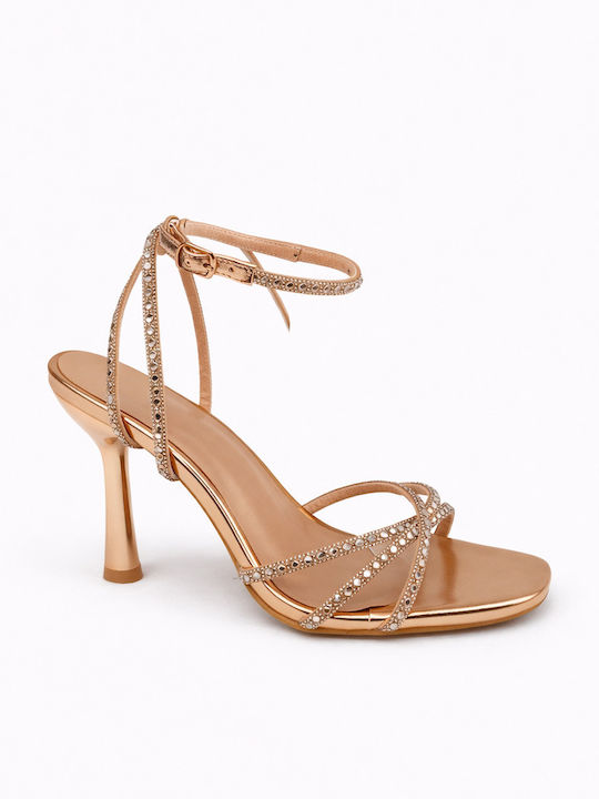 Damen Sandalen Rosa Gold