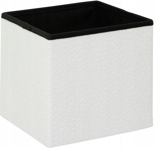 Living Room Stool With Storage Space Upholstered With Fabric Modul White 31x31x31cm