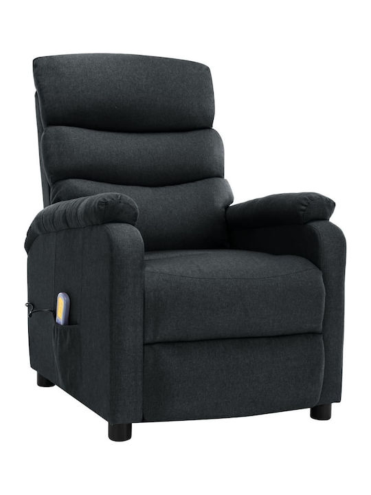 Πολυθρόνα Relax Massage με Υποπόδιο Σκούρο Γκρι 72x96x98cm