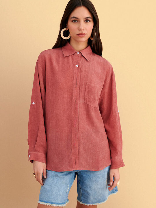 Long Sleeve Women's Shirt Red