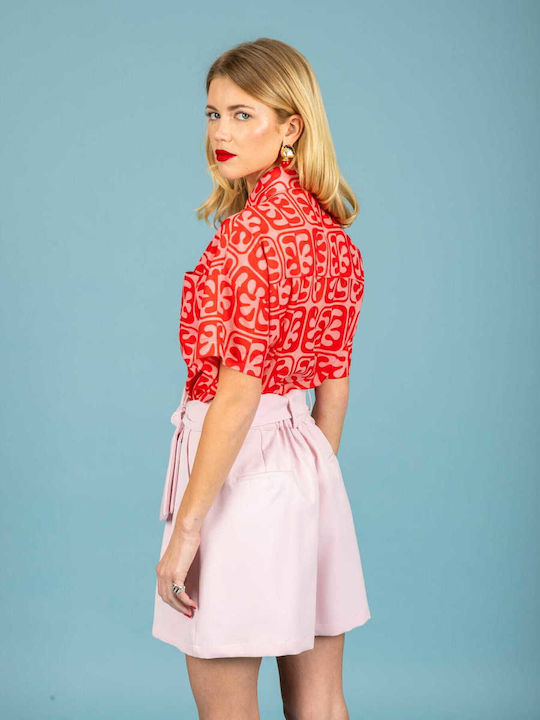 Short Sleeve Women's Shirt Pink