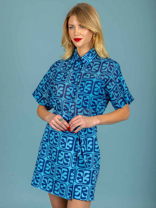 Short Sleeve Women's Shirt Sky Blue