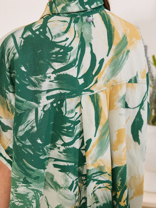 Κοντομάνικο Γυναικείο Πουκάμισο Green