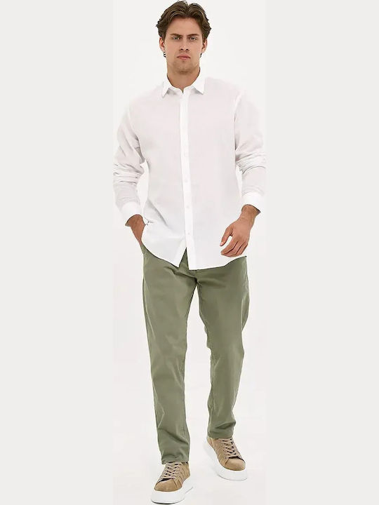 Men's Trousers Chinos Elastic in Slim Fit Khaki