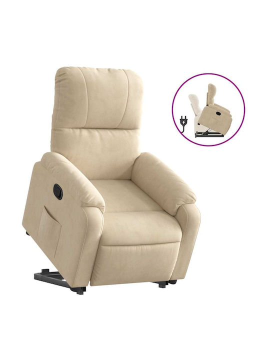Relax Armchair with Footstool Beige 75x89.5x103.5cm
