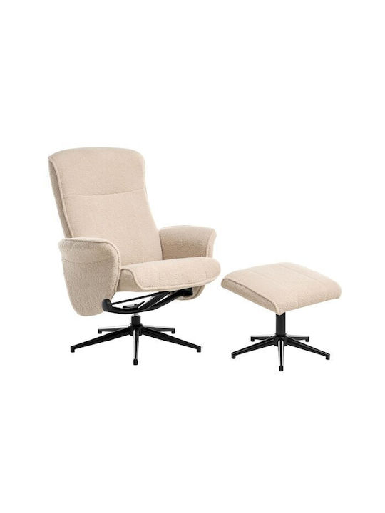 Berwyn 2862 Relax Swivel Armchair with Footstool Brown 44x48x42cm